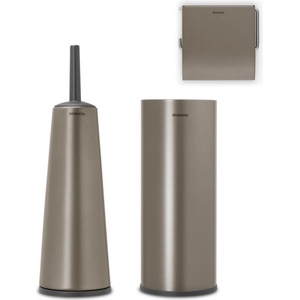 Brabantia Комплект аксесоари за тоалетна Brabantia ReNew 1003477, 3 части, Устойчиви на корозия, Тъмносив (1003477)