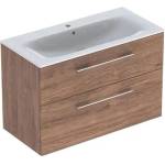 Geberit Комплект стенен шкаф и мивка Geberit Selnova от орех, 2 чекмеджета, 100 см (501.246.00.1)