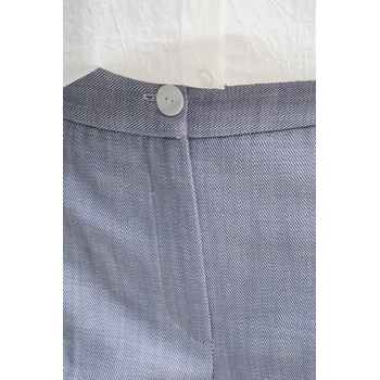 Pedro del Hierro Памучен панталон Pedro del Hierro в синьо със стандартна кройка, с висока талия 7609755 (7609755)