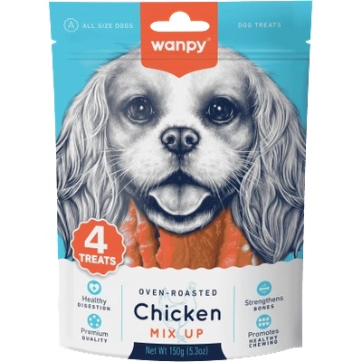 Wanpy Chicken Mix Up - Вкусен микс от лакомства за кучета с пилешко месо, 150 гр