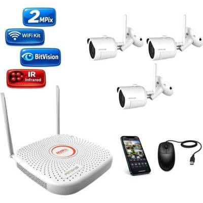 Amiko Wifi 3 kamerový set FullHD 2Mpix Tube 3201K3