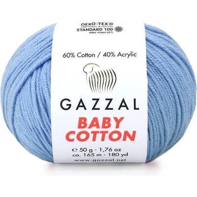 Gazzal Příze Baby cotton 3423 sv.modrá