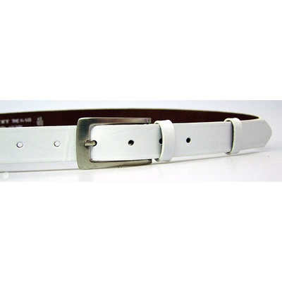 Penny Belts Bílý úzký dámský kožený pásek 176-00