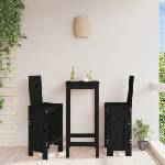 vidaXL Бар табуретки 2 бр черни 40x42x120 см борово дърво масив (825356)