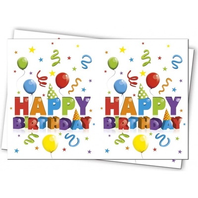 Procos Plastový ubrus Happy Birthday 120x180 cm