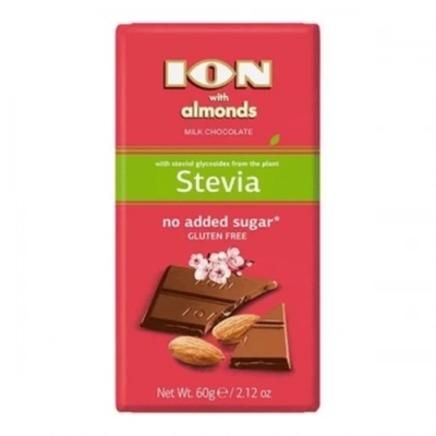 ION Шоколад със стевия млечен с цели бадеми ion 60гр