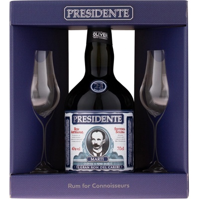 Presidente Marti 23y 40% 0,7 l (dárčekové balenie 2 poháre)