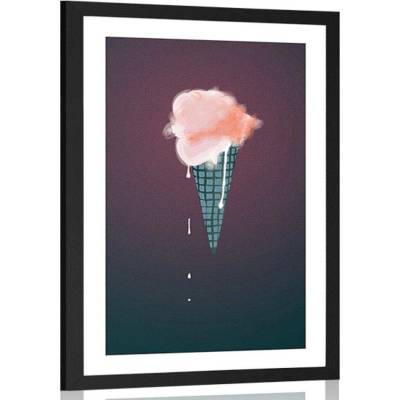 Plakát s paspartou zmrzlina - 40x60 white