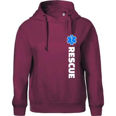 Rescue pre záchranárov Oversized mikina dámská Moon kratšia + širšia Fuchsiová