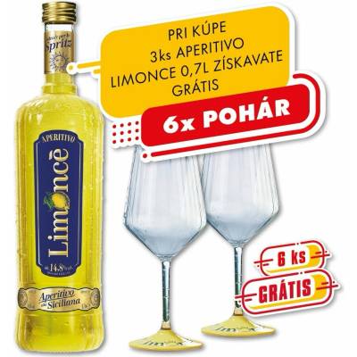 Aperitivo Limonce 14,8% 0,7 l (čistá fľaša)