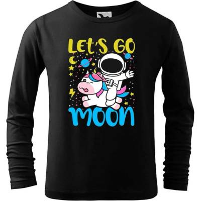 Dobrý triko Dětské bavlněné triko Lets go moon Černá