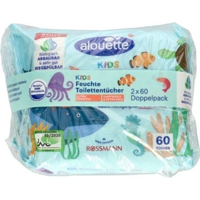 ALOUETTE aqua vlhčené 2 x 60 ks