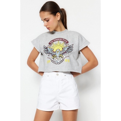 Trendyol White Denim shorts biela