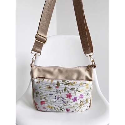 Grosso Dámska crossbody kabelka béžová kvetovaná bag