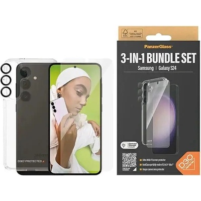 Panzer 3в1 комплект кейс, протектор и протектор за камера PanzerGlass Bundle за Samsung Galaxy S24 (5711724212109)