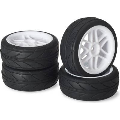 ABSIMA Гуми онроуд Wheel Set Onroad "6 Spoke / Profile" white Touring car Wheels 1: 10 (4 pcs) Absima Tires 2510004 (2510004)