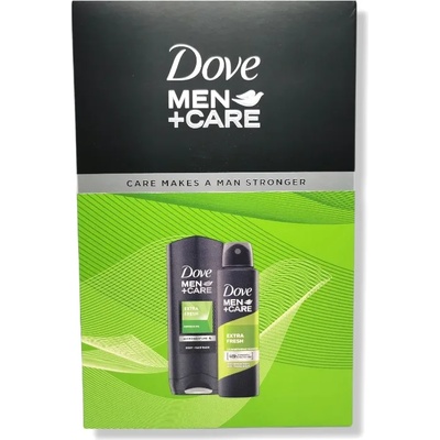 Unilever DOVE подаръчен комплект за мъже, Душ гел 250мл, Дезодорант спрей 150мл, extra fresh