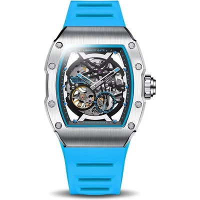 Bonest gatti Мъжки часовник Bonest Gatti Novarion, Автоматичен, Скелетон, Син (BG9901-A1)