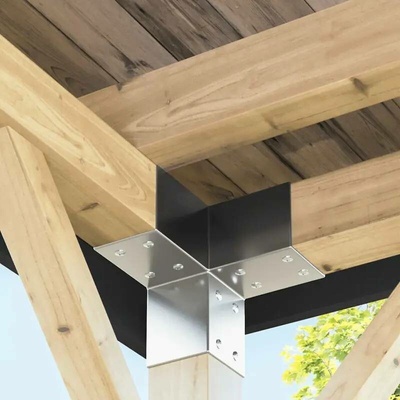 Greatstore Trámová spojka ve tvaru Y 4 ks pozinkovaný kov 71 x 71 mm