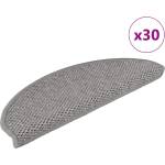 vidaXL Самозалепващи стелки за стълби вид сизал 30бр 65x21x4 см сребро (3365871)