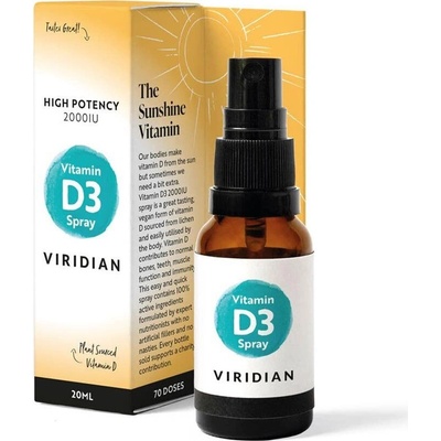 Viridian Vitamin D3 2000 IU Spray 20 ml