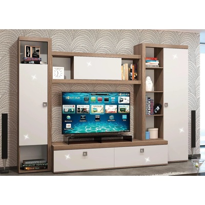 Холна секция Domino Havana L287 дъб хавана и кашмир супер гланц- дясна