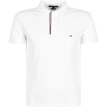 Tommy Hilfiger Мъжка тениска с якичка Tommy Hilfiger Essential RWB Detail Slim Polo - Бял