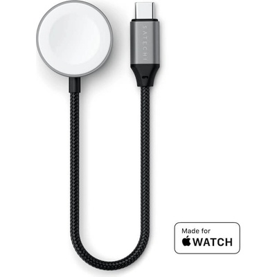Satechi USB-C Magnetic Fast Charging Cable for Apple Watch - USB-C кабел за зареждане на Apple Watch (18 см) (тъмносив) (ST-QCAWM)