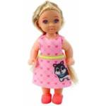 LEAN Toys Mini Doll Set with Dog and Kitten Bed and Food Bowl