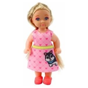 LEAN Toys Mini Doll Set with Dog and Kitten Bed and Food Bowl