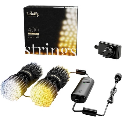 Twinkly Strings LED svetelná reťaz, 32 m, teplá – studená biela, TWS400GOP-BEU