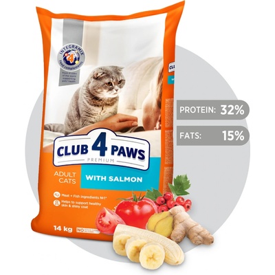 CLUB 4 PAWS Premium With Salmon For adult cats 14 kg
