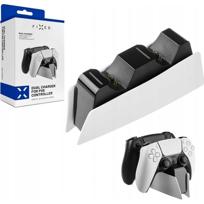 FIXED Charging Station DualSense PlayStation 5, černo-bílá
