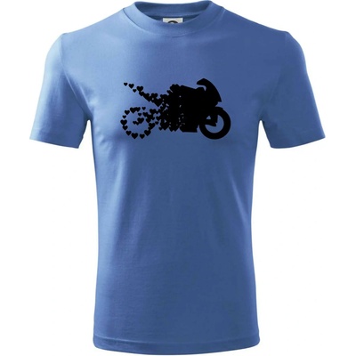 Moto love tričko detské svetlomodrá