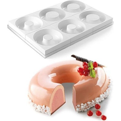 Silikomart Tác se 3mi dvoudílnými formami 3 formy+3 vložky Savarin 3x981ml 3x532ml