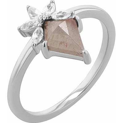 Eppi Prsteň so salt and pepper diamantom a a bielymi moissanitmi Madi R46038