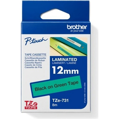 Páska do štítkovača Brother TZe-731, 5834065, 12 mm, TZe, TZ, 8 m, čierna / zelená