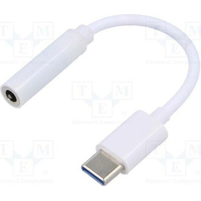 Savio AK-35 USB 3.1, Jack 3,5mm zásuvka,USB C vidlice, 0,12m, bílý