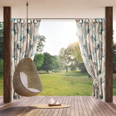 Takoy Záves GARDEN na záhradu a terasu z vodeodolnej tkaniny s botanickým motívom na pútkach so suchým zipsom 155 x 260 cm-HF-464844 | 155 x 260 cm