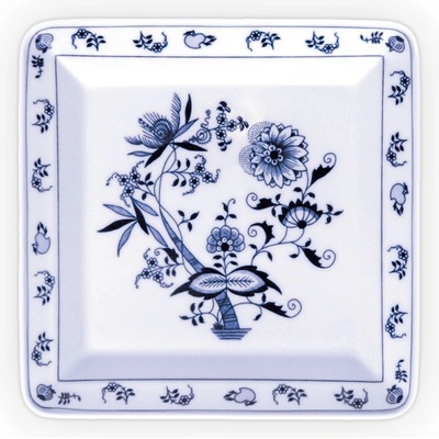 Cibulák Talíř čtyřhranný 21,5 x 21,5 cm 610g Originál Český porcelán Dubí