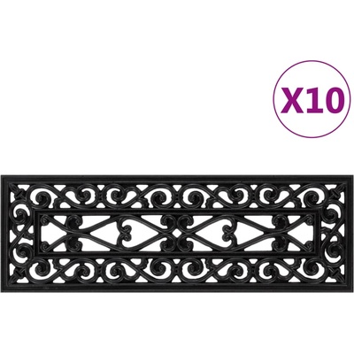 vidaXL Постелки за стъпала 10 бр 25x75 см гума (155629)