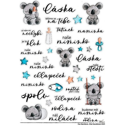 HuráPapír Samolepky A5 - Chlapeček a koala č.2