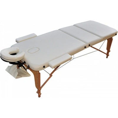 ZENET Дървена масажна маса / кушетка с 3 зони Zenet Zet-1047 размер L кремава (ZET-1047-L)