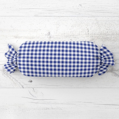 Biante Vankúš valec bonbon Sandra SA-057 Modro-biele kocky 15x40