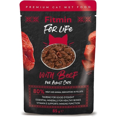 Fitmin Cat For Life Adult Beef 85g
