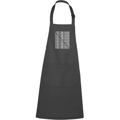 Dobrý Triko Zástěra s potiskem I pet the dogs Černá