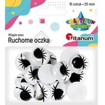 TITANUM Eyes without glue with axes 25mm mix 15pcs
