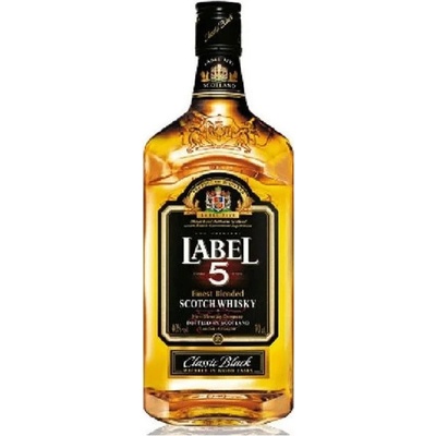 Label 5 Classic Black Blended Scotch Whisky 40% 0,7 l (čistá fľaša)