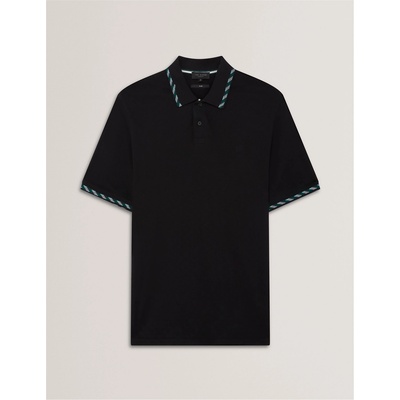 Блуза с яка Ted Baker Men's Jacquard Short-Sleeve Polo Shirt - Black