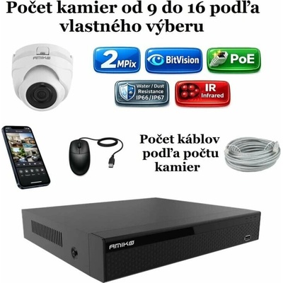 Amiko IP kamerový set 2Mpix Dome 1200K9 16